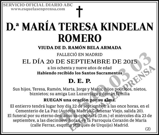 María Teresa Kindelan Romero